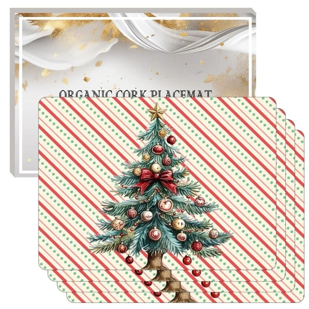 Set of 4 Same Placemats w/cork Back, 12